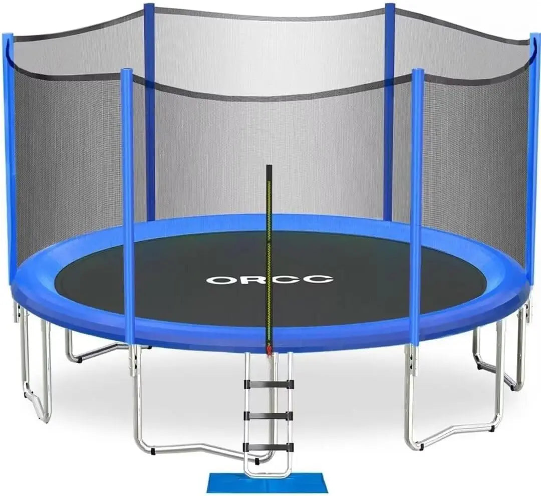 Capacity Trampoline  with Basketball Hoop Water Sprinkler Spiral Ground Stakes Outdoor Yard Trampolines for Kids Adults