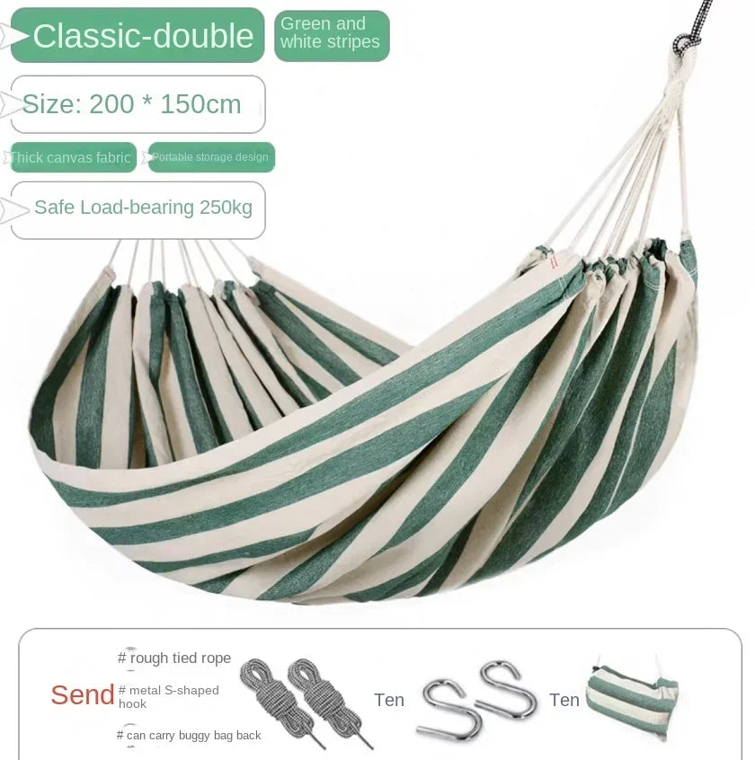 Thicken Canvas Garden Swing Hammock Outdoor Single 2 person Dormitory Camping Hammocks 200*80 200*100 200*150cm Hanging Chair