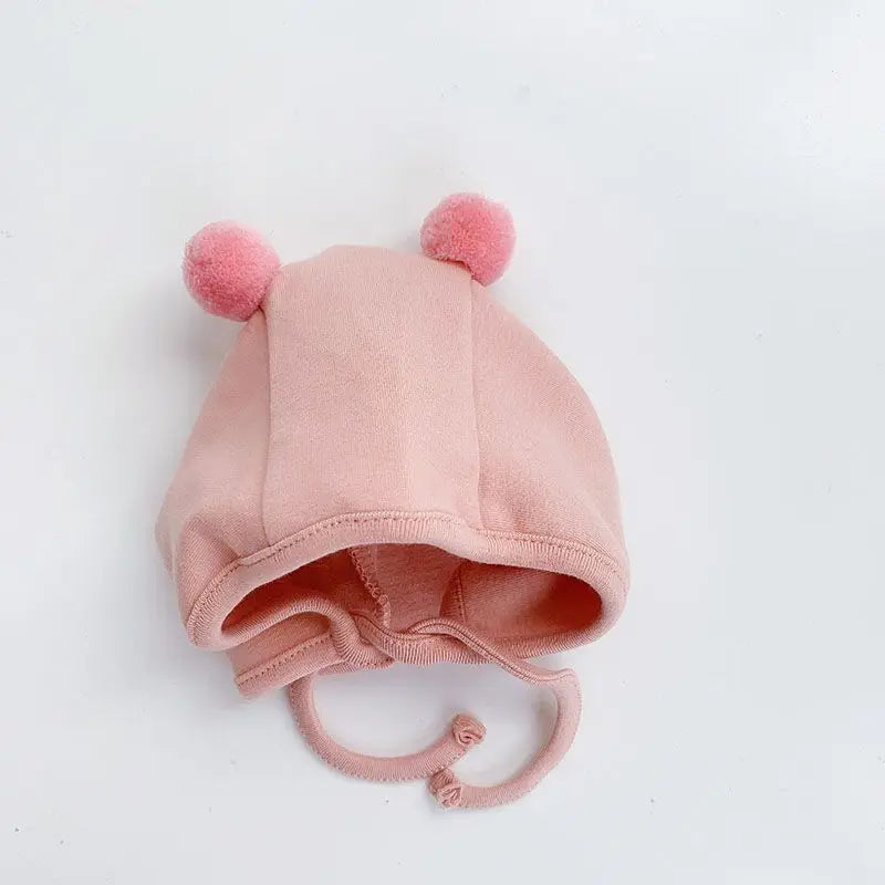 0-1 Year Old Baby Hat Spring Autumn Ear Protection Hat Newborn Fetal Cap Pure Cotton Baby Cute Super Cute Lace up Hood