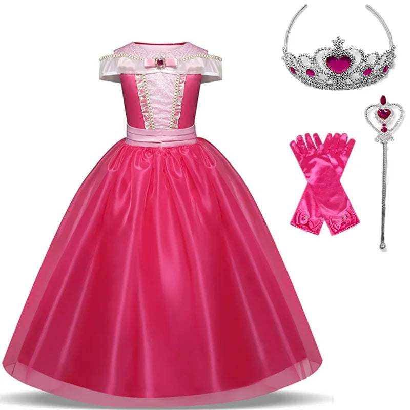 Girls Belle Princess Dress for Girls Beauty and The Beast Cosplay Children Birthday Party Prom Dress Kids Halloween Costumes