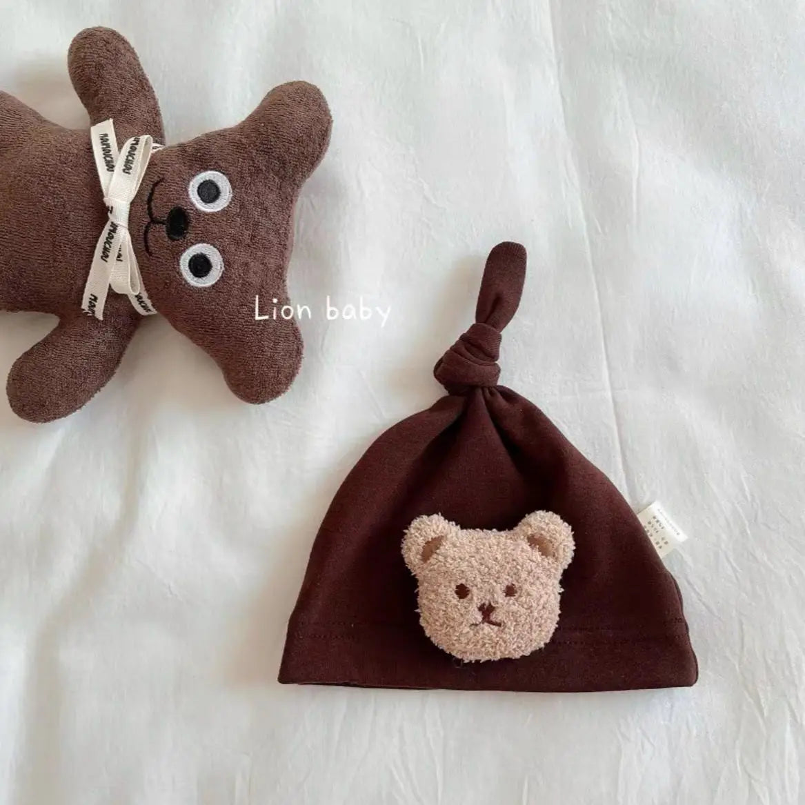 0-1 Year Old Baby Hat Spring Autumn Ear Protection Hat Newborn Fetal Cap Pure Cotton Baby Cute Super Cute Lace up Hood