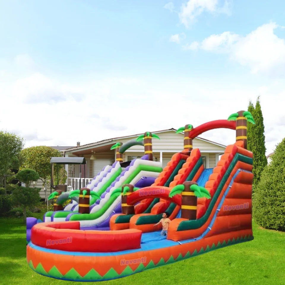 18ft Tropical fiesta breeze waterslides commercial grade inflatable water slide for kids adults