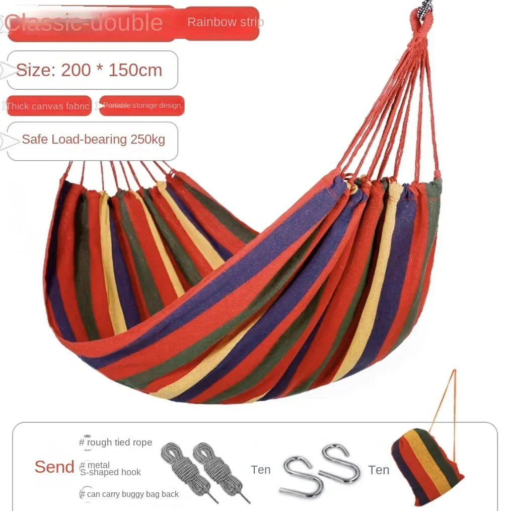 Thicken Canvas Garden Swing Hammock Outdoor Single 2 person Dormitory Camping Hammocks 200*80 200*100 200*150cm Hanging Chair