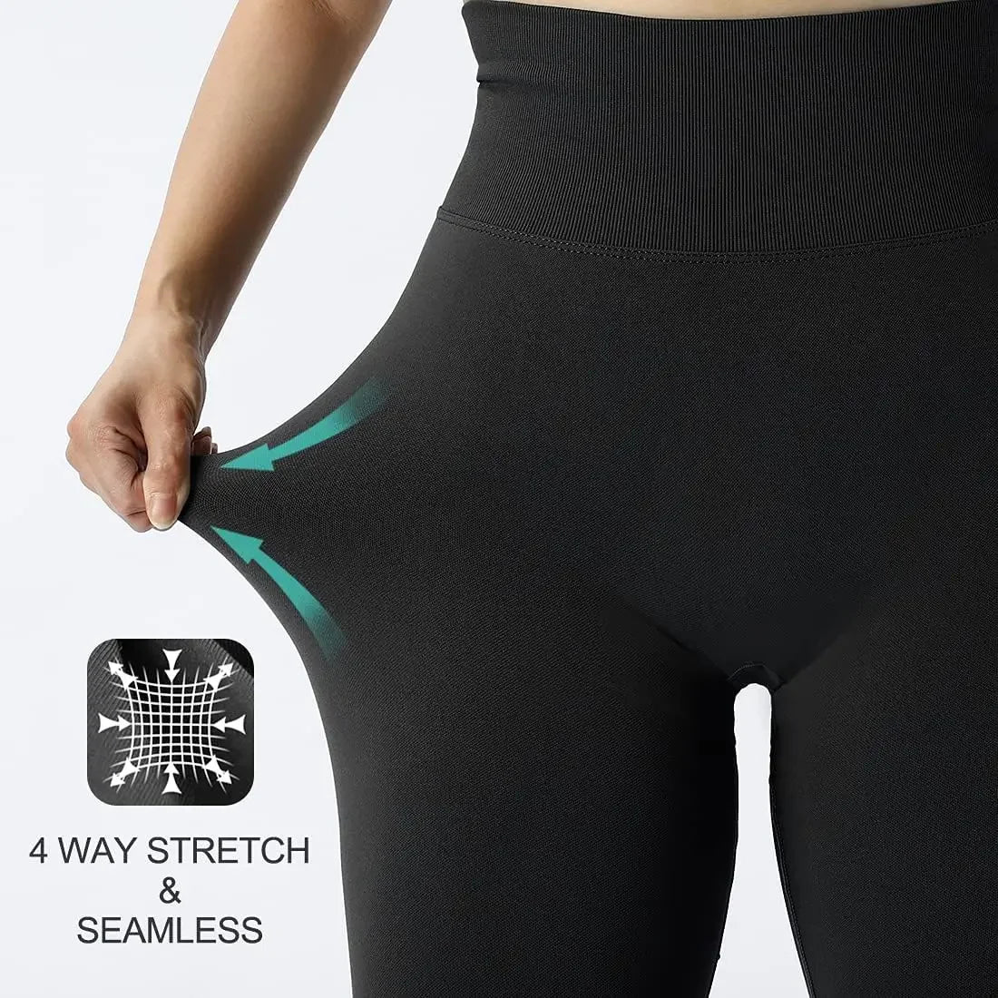 Seamless Knitted Leggings Fitness GYM Pants Women's High Waist Leggings Hips Tight Peach Buttocks High Waist Nude Yoga Pants