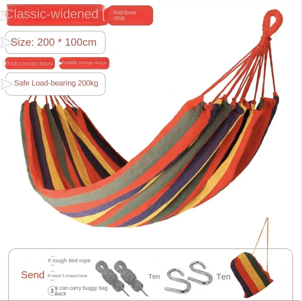 Thicken Canvas Garden Swing Hammock Outdoor Single 2 person Dormitory Camping Hammocks 200*80 200*100 200*150cm Hanging Chair