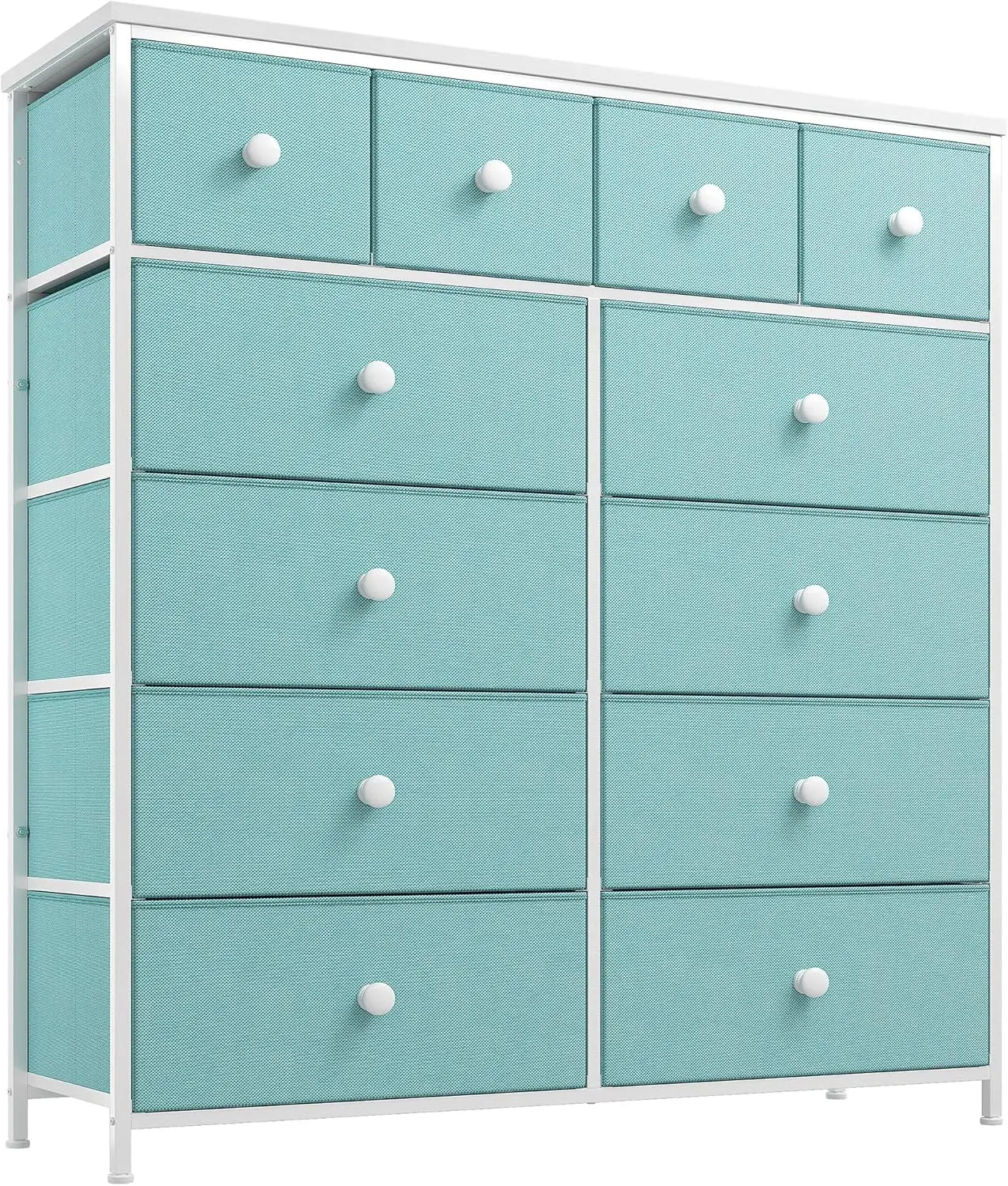 Dresser,Dresser for Bedroom with 12 Drawers Dressers & Chests of Drawers for Bedroom, Living Room,Wood Top Metal Frame