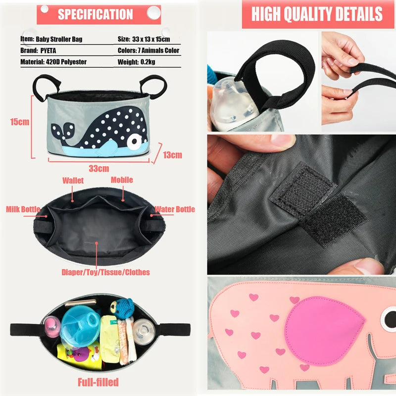 ZK50 Baby Stroller Organizer Baby Prams Carriage Bottle Cup Holder Bag For Pram Buggy Baby Stroller Accessories Wheelchair Bag