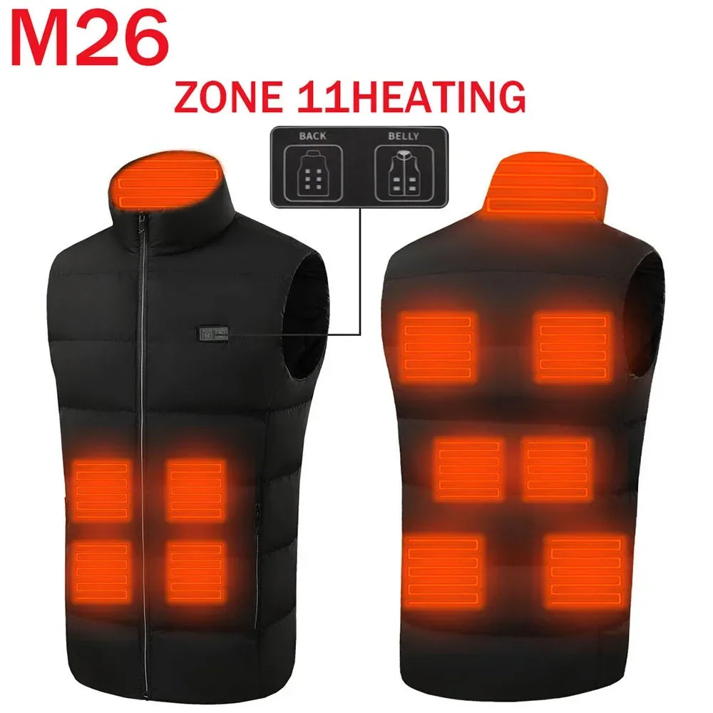 Heated Vest,USB Intelligent Dual Control Switch 9-11-21 Zone Heated Vest,Heated Hunting Vest,Winter Men's Women's Warm Vest,M26