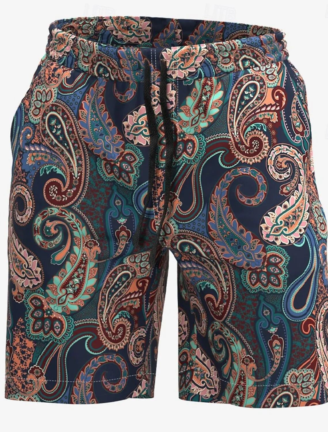 Men's Paisley Shorts Swimming Trunks Board Shorts Fashion Streetwear Pocket Drawstring Shorts Men's Underwear