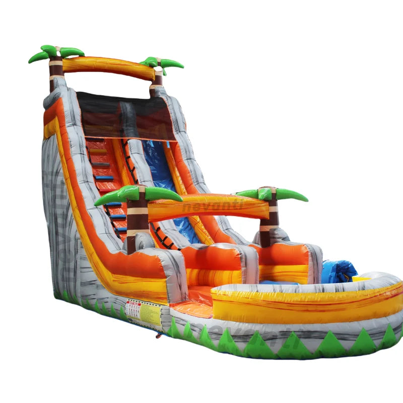 18ft Tropical fiesta breeze waterslides commercial grade inflatable water slide for kids adults