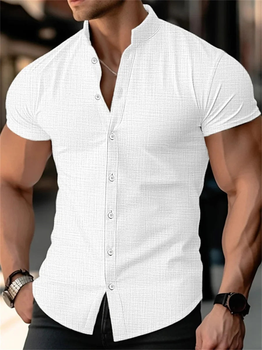 2024 Men's shirt Summer thin shirt Shirt Fashion Standling Shirt Short-sleeved Shirt Outdoor Casual XS-6XL comfortable fabric