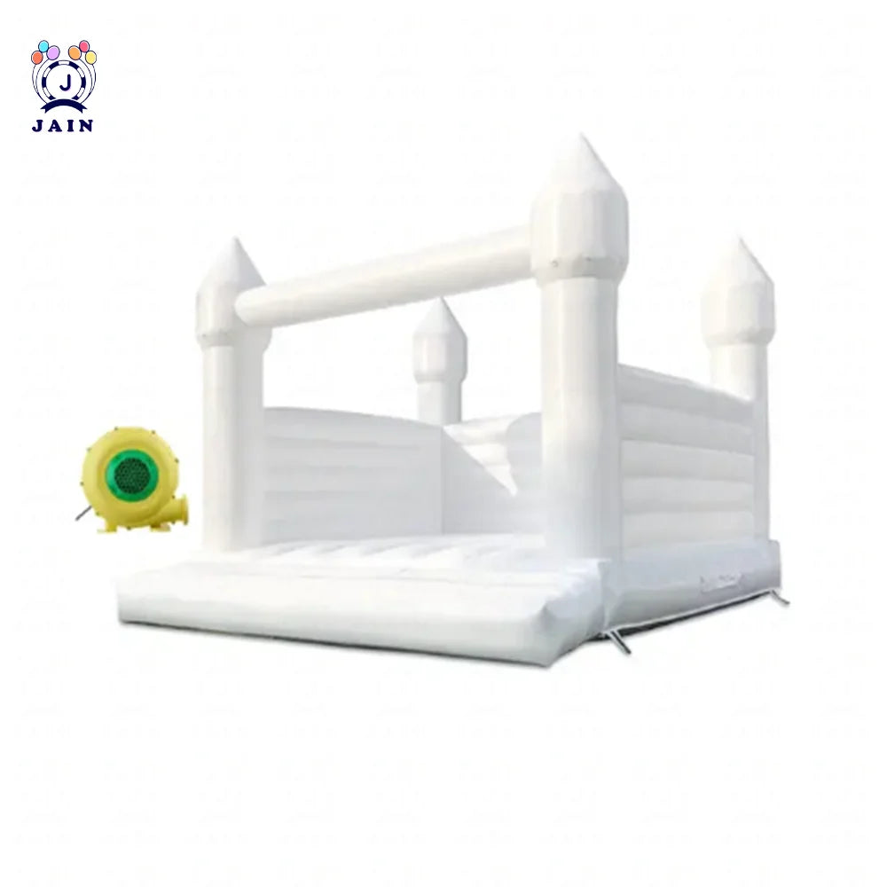 Fast Shipping 4*4m Inflatable Jumping Castle White Bounce House For Kids Bounce House For Children Outdoor Toy With Blower