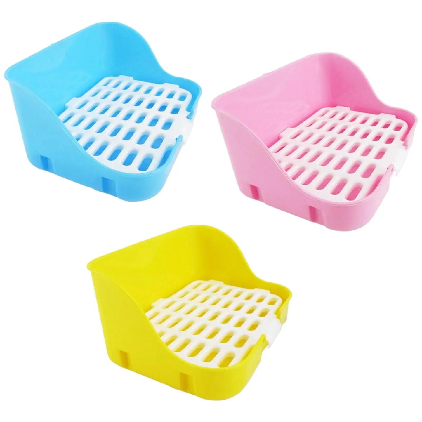 Large Pet Plastic Potty Trainer with Drawer Cleaning Tool for Small Animals, Guinea Pigs Ferret Hamster Bunny Supplies