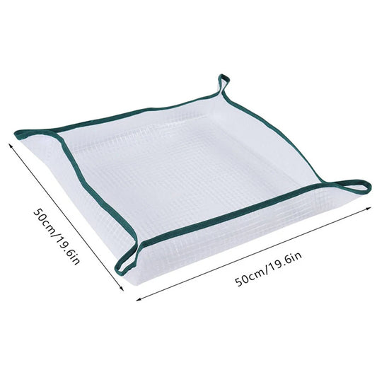 Foldable Waterproof Gardening Mat for Plant Transplanting and Potting Anti Dirty Square Repotting Tarp (19x19 inch)