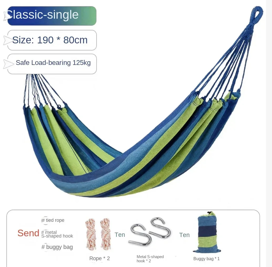 Thicken Canvas Garden Swing Hammock Outdoor Single 2 person Dormitory Camping Hammocks 200*80 200*100 200*150cm Hanging Chair