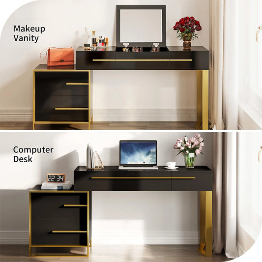 Modern Design Mdf Wood Dresser Makeup Vanity Girls White Dressing Table And Mirror Bedroom Dressing