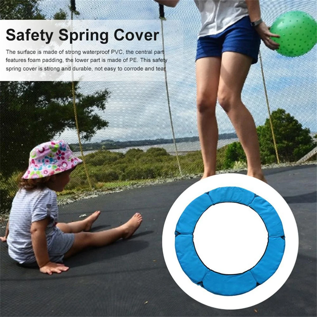 Children'S Trampoline Jumping Bed Cover Protective Cover Protective Sponge Cover Edge Accessories Cloth Cover Yellow