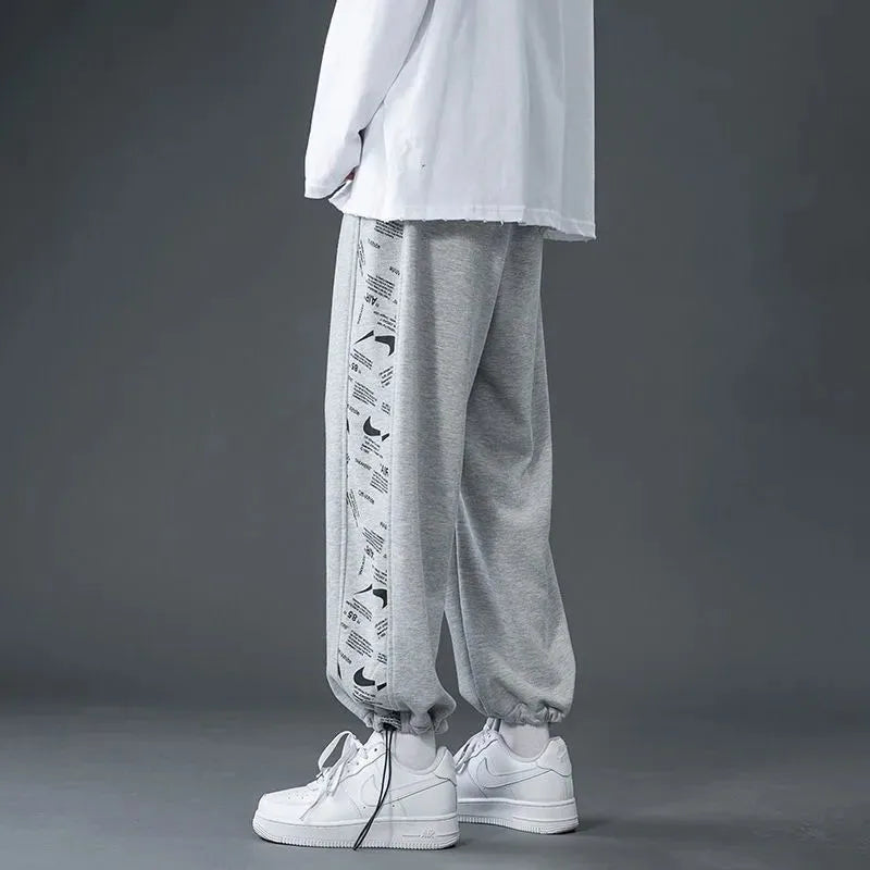 Men Wide-legged Pants Sports Trouser Joggers Man Clothing Trend Harem Pants Hip Hop Casual Drawstring Loose Spring Summer Thin