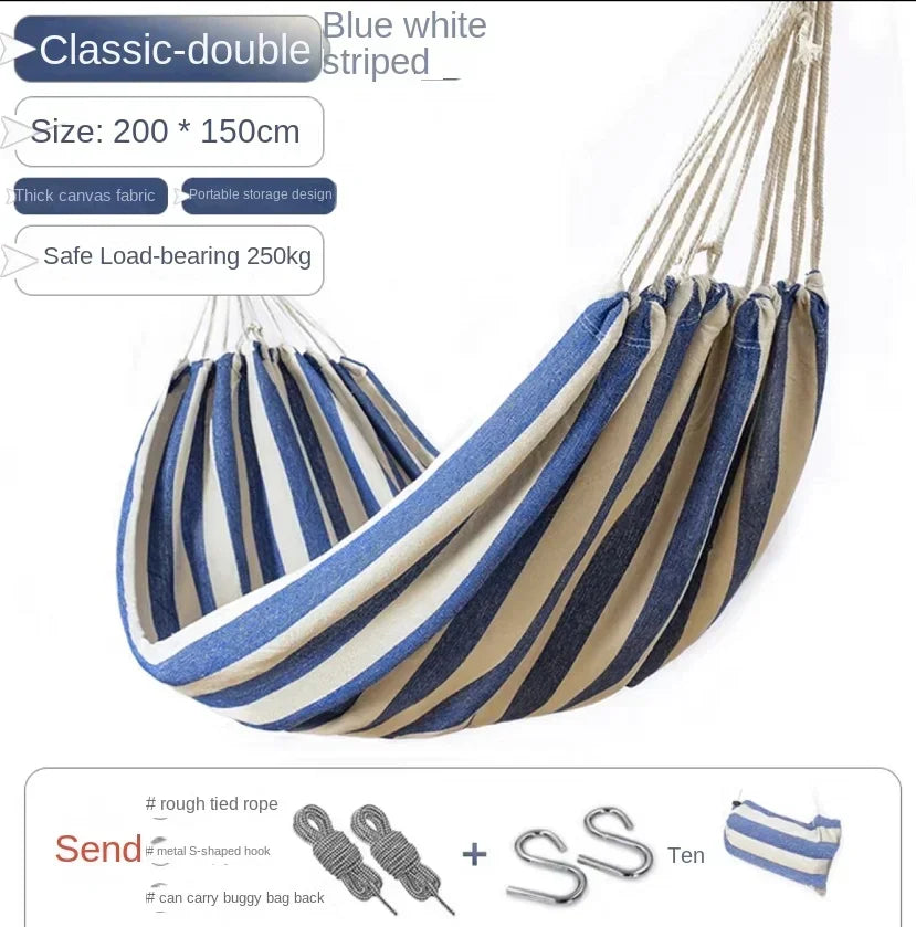 Thicken Canvas Garden Swing Hammock Outdoor Single 2 person Dormitory Camping Hammocks 200*80 200*100 200*150cm Hanging Chair