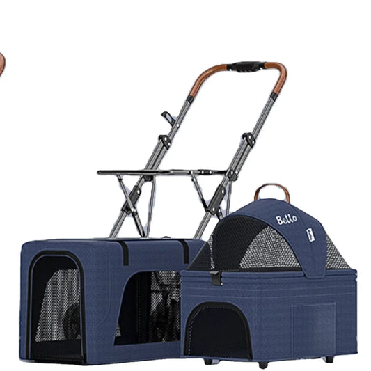 Factory Supply Lightweight Foldable Double Decker Pet Carrier Pet Travel Stroller Suitable for dogs and cats