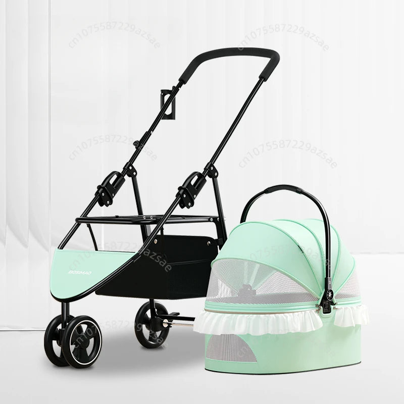 Pet Stroller Detachable Small and Medium-sized Dog Travel Stroller Lightweight and Foldable Portable Pet Stroller Pet Supplies