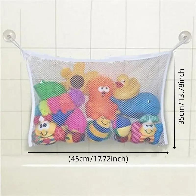 Baby Bathroom Mesh Bath Bag Kids Cartoon Basket Net Children's Games Network Waterproof Cloth Sand Toys Beach Storage Organizer