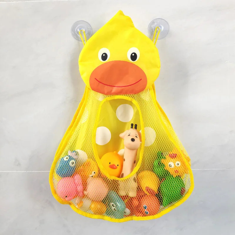 Baby Bath Toys Storage Bags Cute Animals Mesh Bag With Strong Suction Cups Bathroom Organizer Pouch Kids Water Toy Storage Net