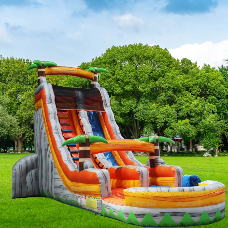 18ft Tropical fiesta breeze waterslides commercial grade inflatable water slide for kids adults