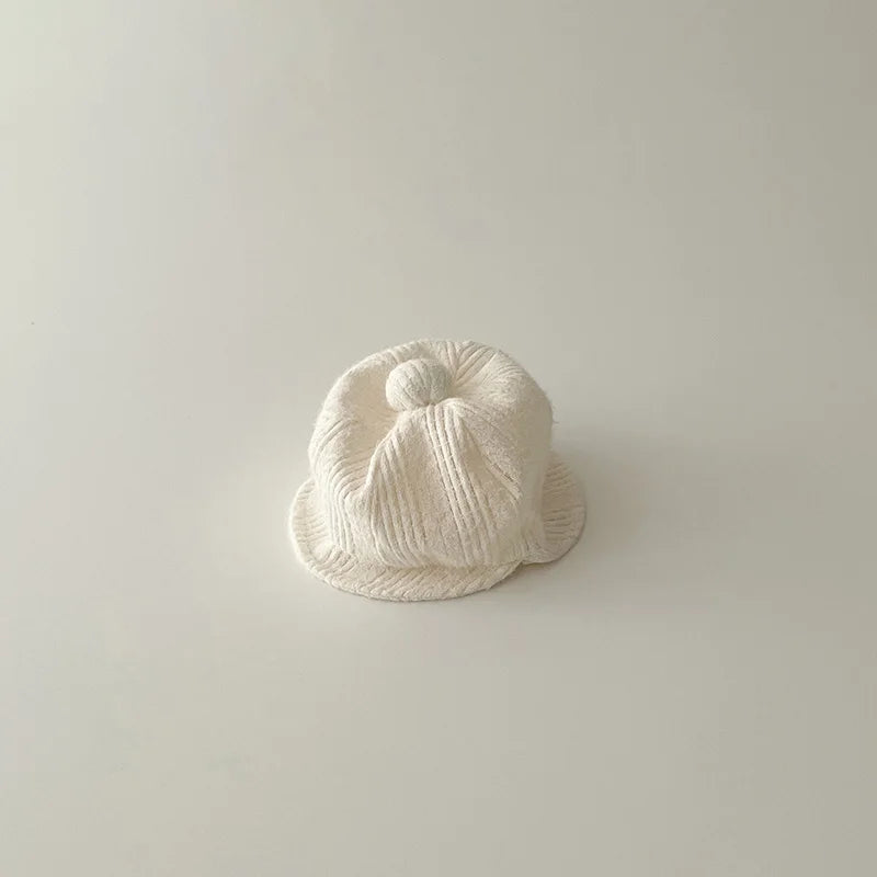 Newborn Baby Hat Autumn Cute Beanie for Girls Beige Infant Bonnet Lace Cartoon Ear Toddler Hats Boys Accessories 0-12M