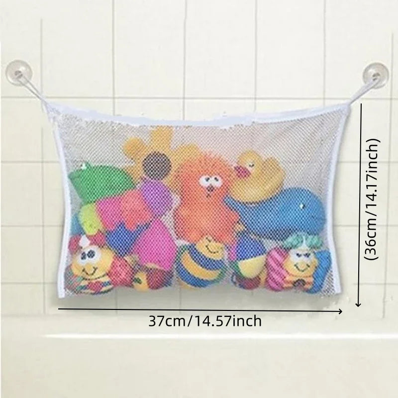 Baby Bathroom Mesh Bath Bag Kids Cartoon Basket Net Children's Games Network Waterproof Cloth Sand Toys Beach Storage Organizer