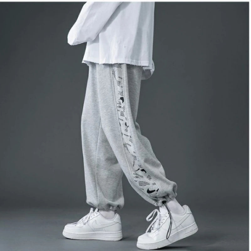 Men Wide-legged Pants Sports Trouser Joggers Man Clothing Trend Harem Pants Hip Hop Casual Drawstring Loose Spring Summer Thin