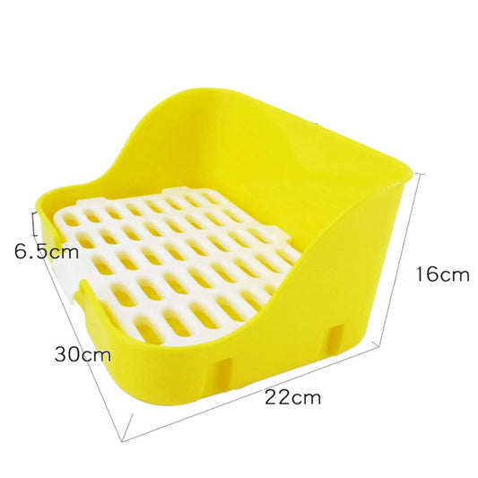 Large Pet Plastic Potty Trainer with Drawer Cleaning Tool for Small Animals, Guinea Pigs Ferret Hamster Bunny Supplies