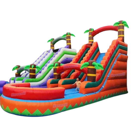 18ft Tropical fiesta breeze waterslides commercial grade inflatable water slide for kids adults