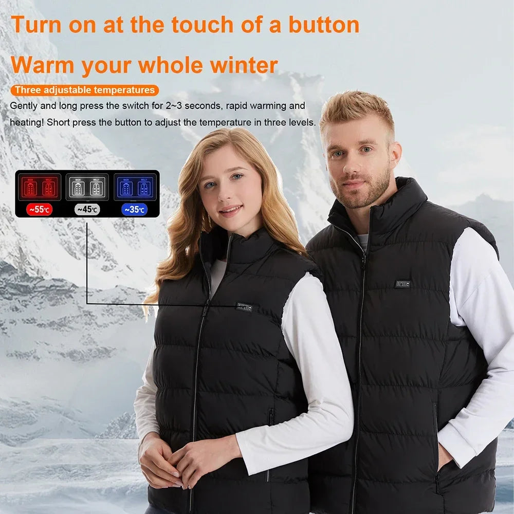 Heated Vest,USB Intelligent Dual Control Switch 9-11-21 Zone Heated Vest,Heated Hunting Vest,Winter Men's Women's Warm Vest,M26