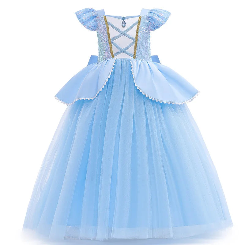 Girls Belle Princess Dress for Girls Beauty and The Beast Cosplay Children Birthday Party Prom Dress Kids Halloween Costumes