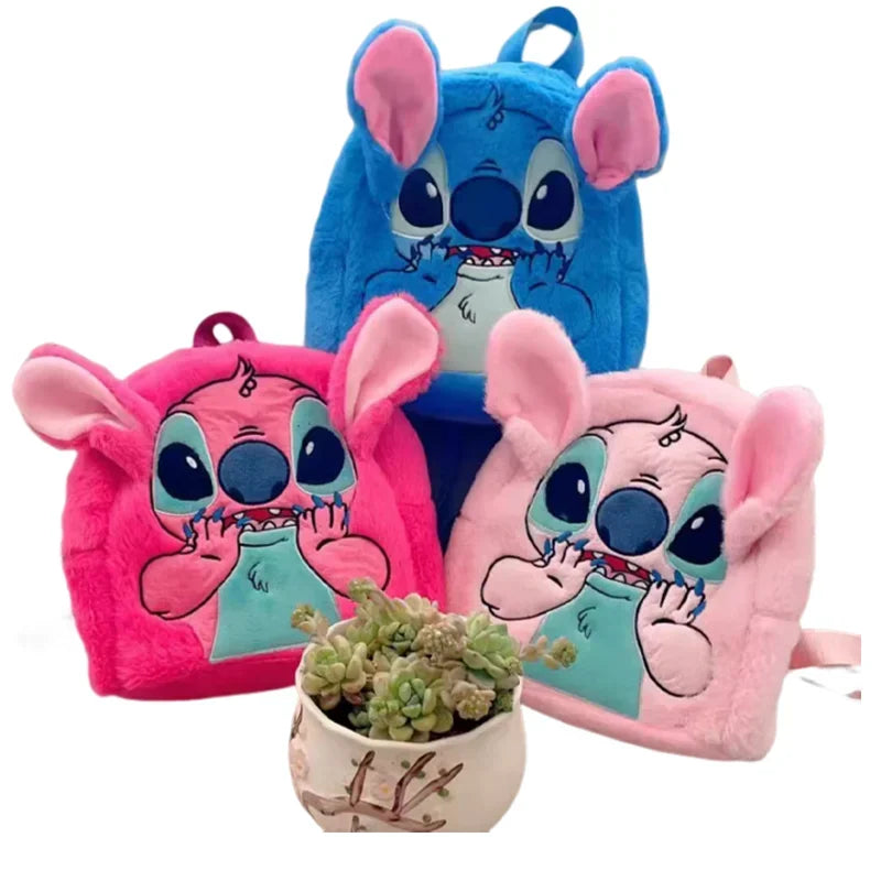 Disney  Stitch Plush New Backpack Cartoon Fashion 3d Mini Women's