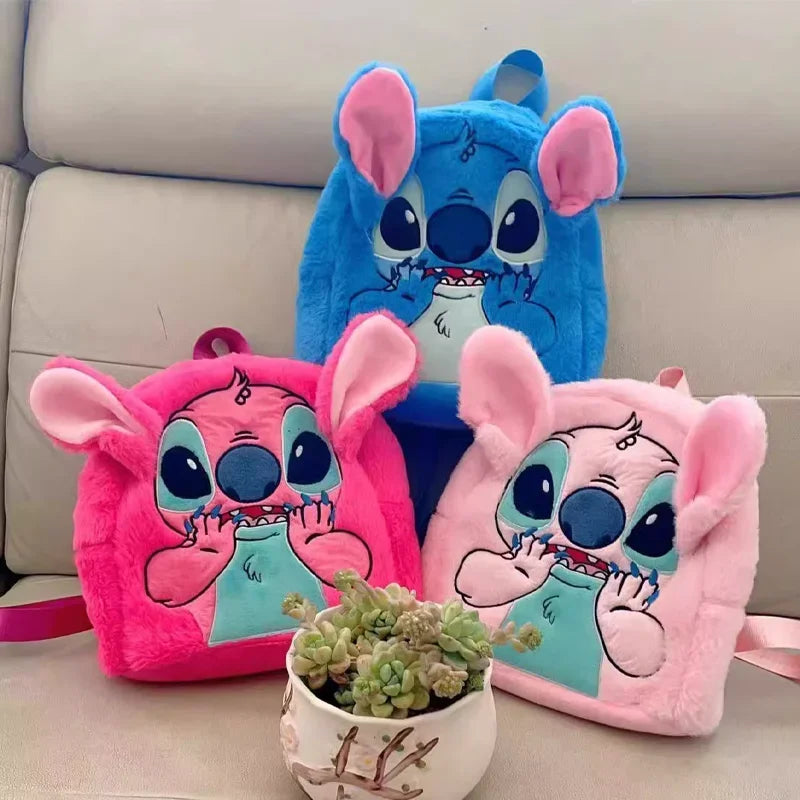 Disney  Stitch Plush New Backpack Cartoon Fashion 3d Mini Women's