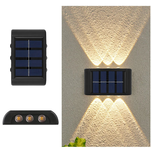 6LED Solar Lights, Outdoor Waterproof Atmosphere Wall Lamp,Up And Down