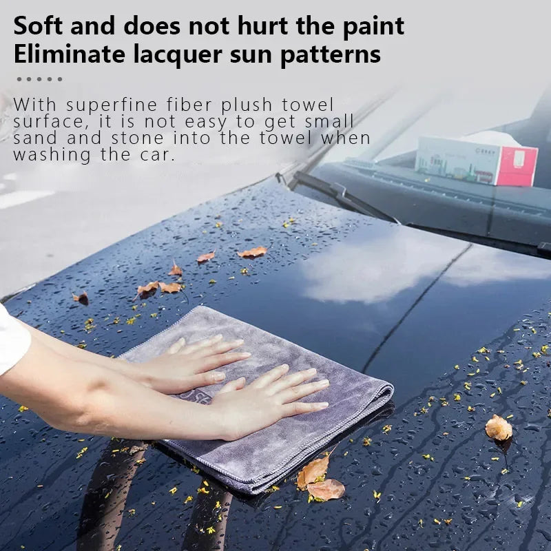 Car Wash High End Microfiber Towel Car Cleaning Drying Cloth Hemming