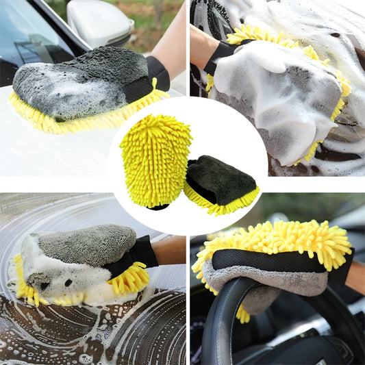 Car Chenille Premium Scratch-Free Microfiber Wash Mitt Waterproof Car