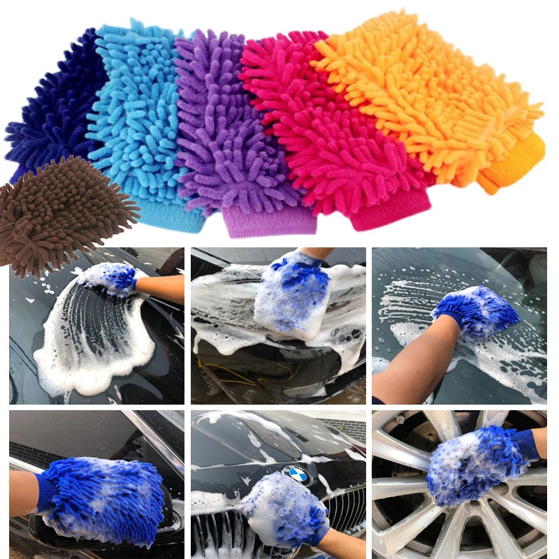 Car Chenille Premium Scratch-Free Microfiber Wash Mitt Waterproof Car