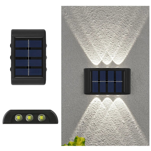 6LED Solar Lights, Outdoor Waterproof Atmosphere Wall Lamp,Up And Down