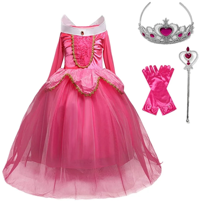 Girls Belle Princess Dress for Girls Beauty and The Beast Cosplay Children Birthday Party Prom Dress Kids Halloween Costumes