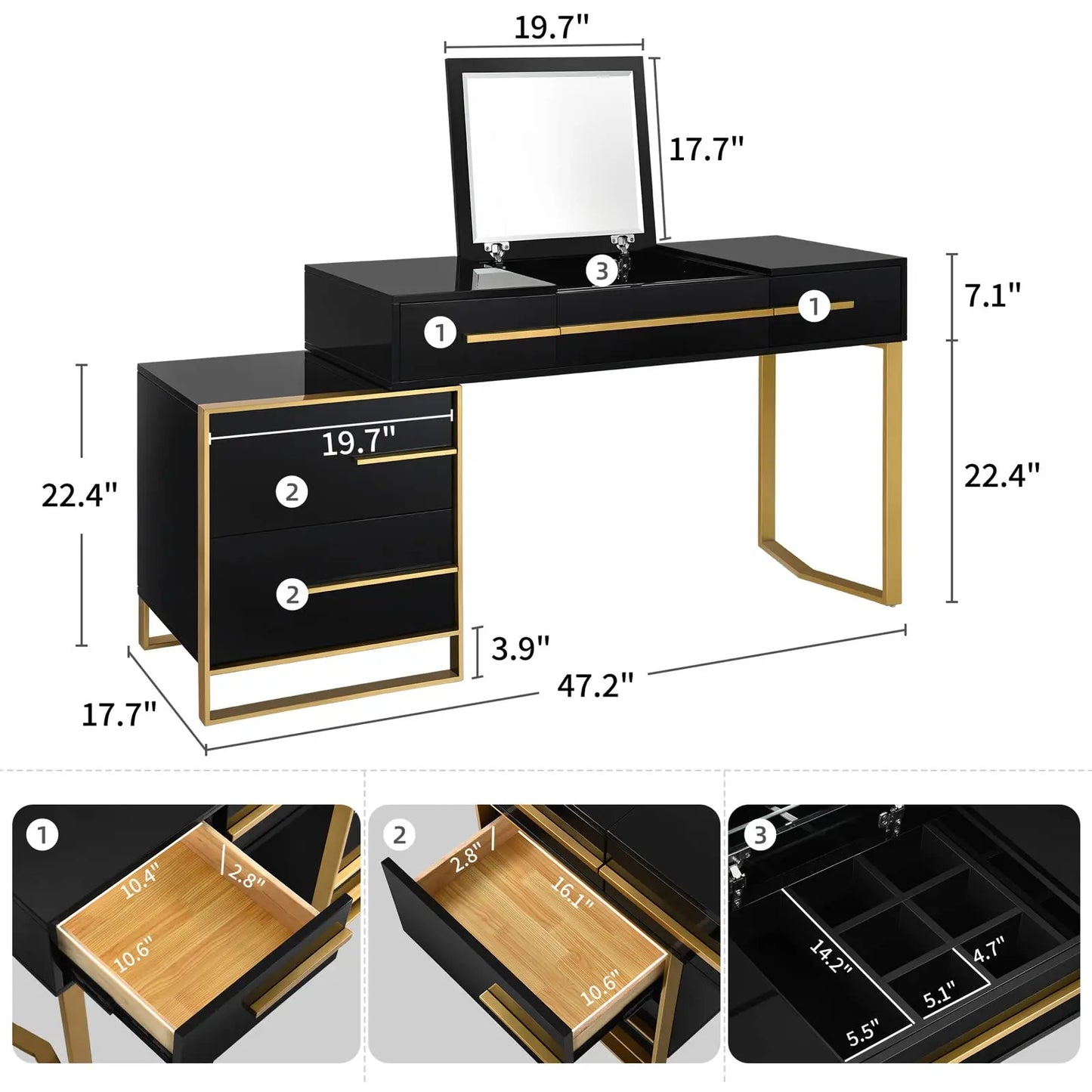 Modern Design Mdf Wood Dresser Makeup Vanity Girls White Dressing Table And Mirror Bedroom Dressing