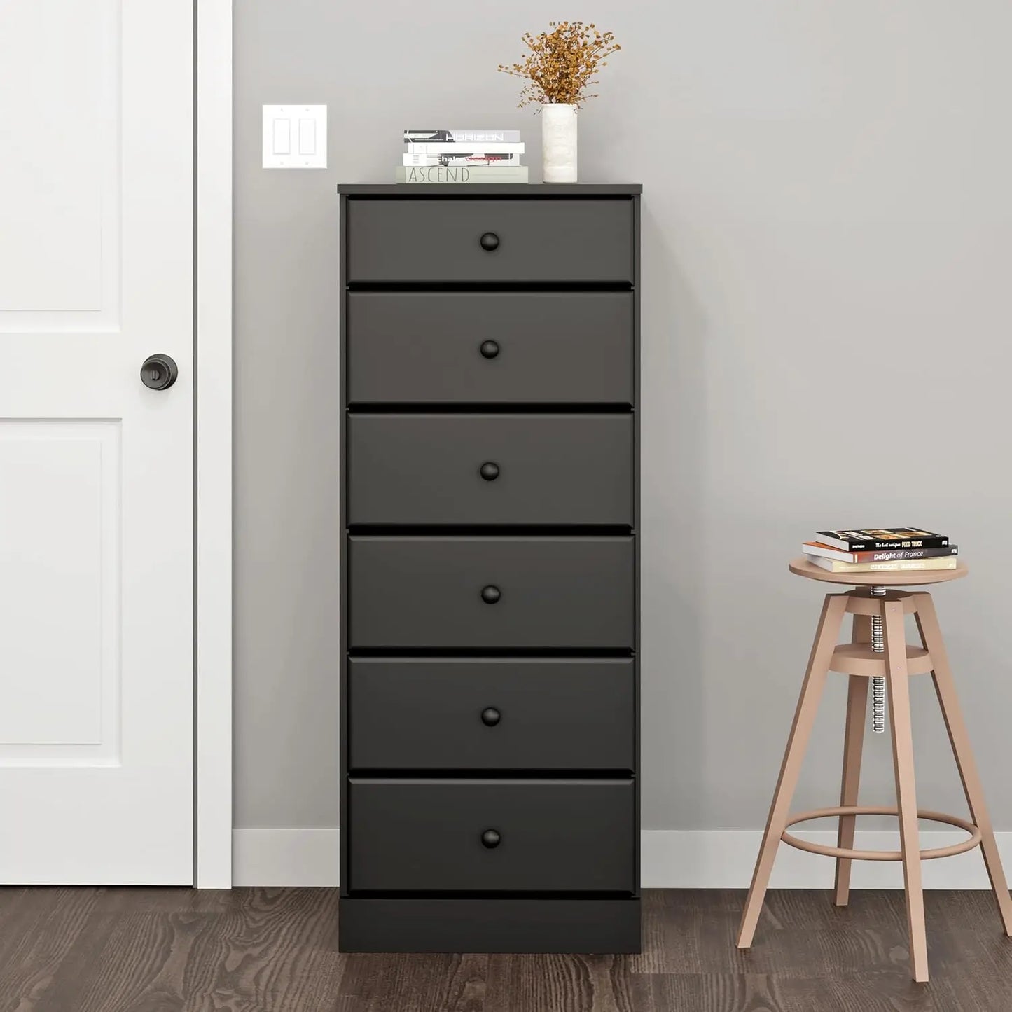 Dresser: 16"D x 20"W x 52"H, 6-Drawer Chest for Bedroom by Prepac - Perfect Chest of Drawers for Ample Storage