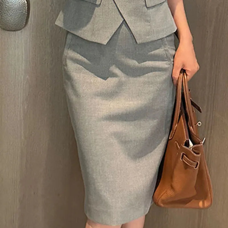 Suit skirt women's summer new professional dress slim fashion short sleeve suit slim skirt two-piece suit