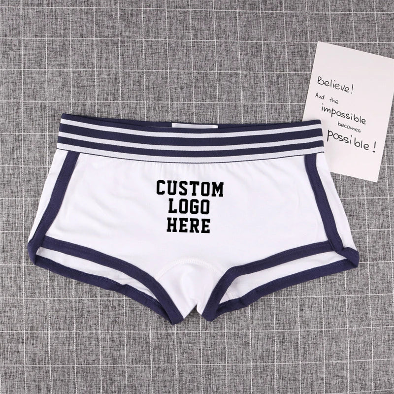 Custom Women Thong Girls Cotton Boyshorts Female Underwear Girls Gift Ladies Personalized Panties Breathable Hotwife Lingerie