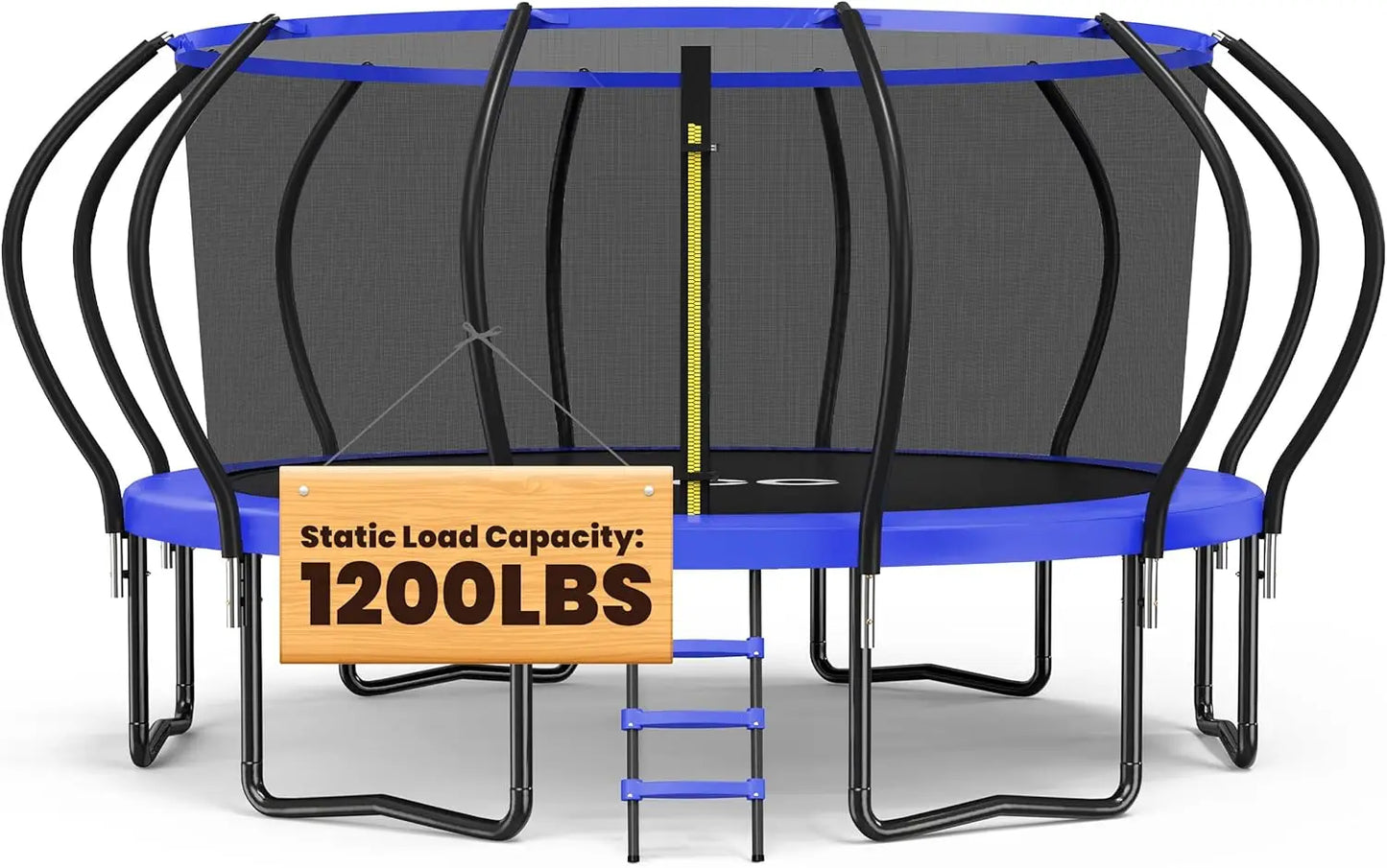 Capacity Trampoline  with Basketball Hoop Water Sprinkler Spiral Ground Stakes Outdoor Yard Trampolines for Kids Adults