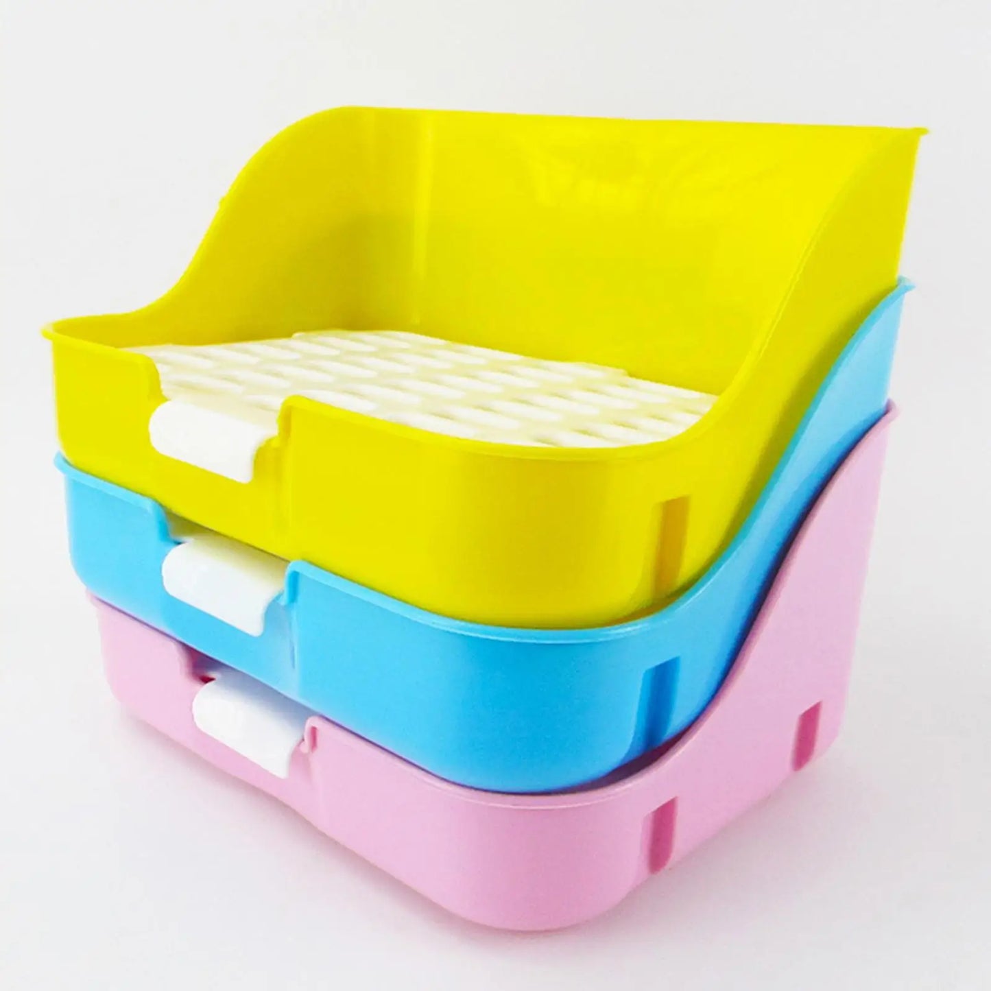 Large Pet Plastic Potty Trainer with Drawer Cleaning Tool for Small Animals, Guinea Pigs Ferret Hamster Bunny Supplies