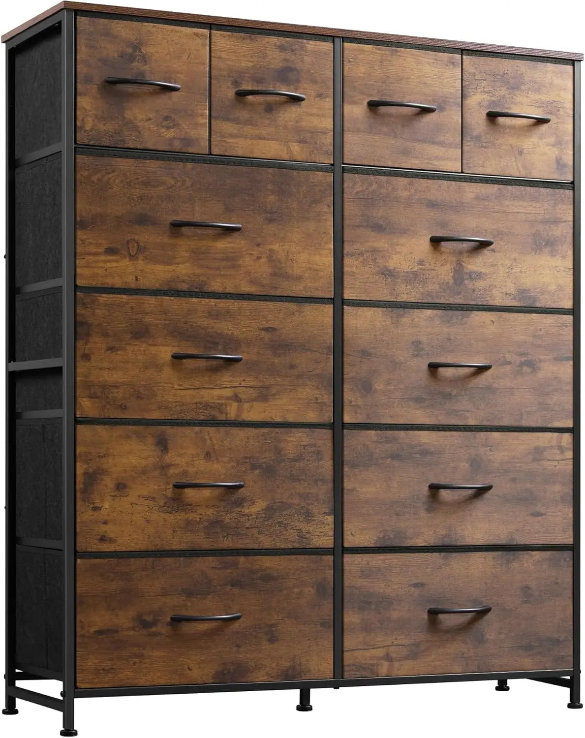 XMSJ Tall Dresser For Bedroom With 12 Drawers, Chests Of Drawers, Fabric Dresser For Bedroom, Closet, Fabric Storage Dresser